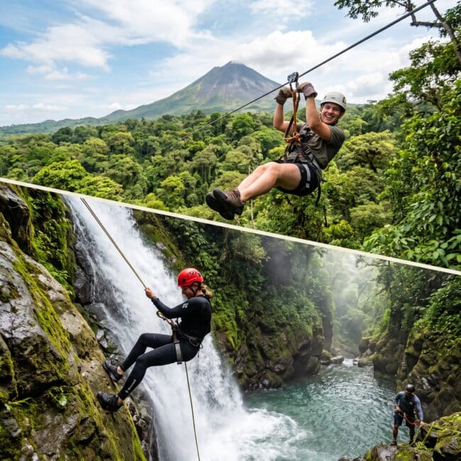 Waterfall Rappelling & Zipline Safari tour